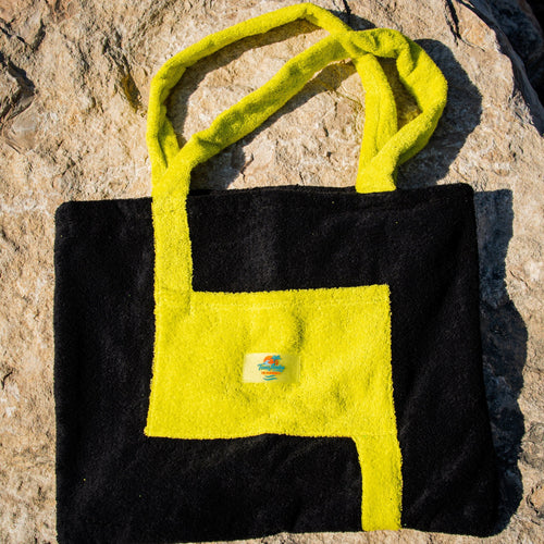 Toms Andre Beach Bag — Black/Yellow