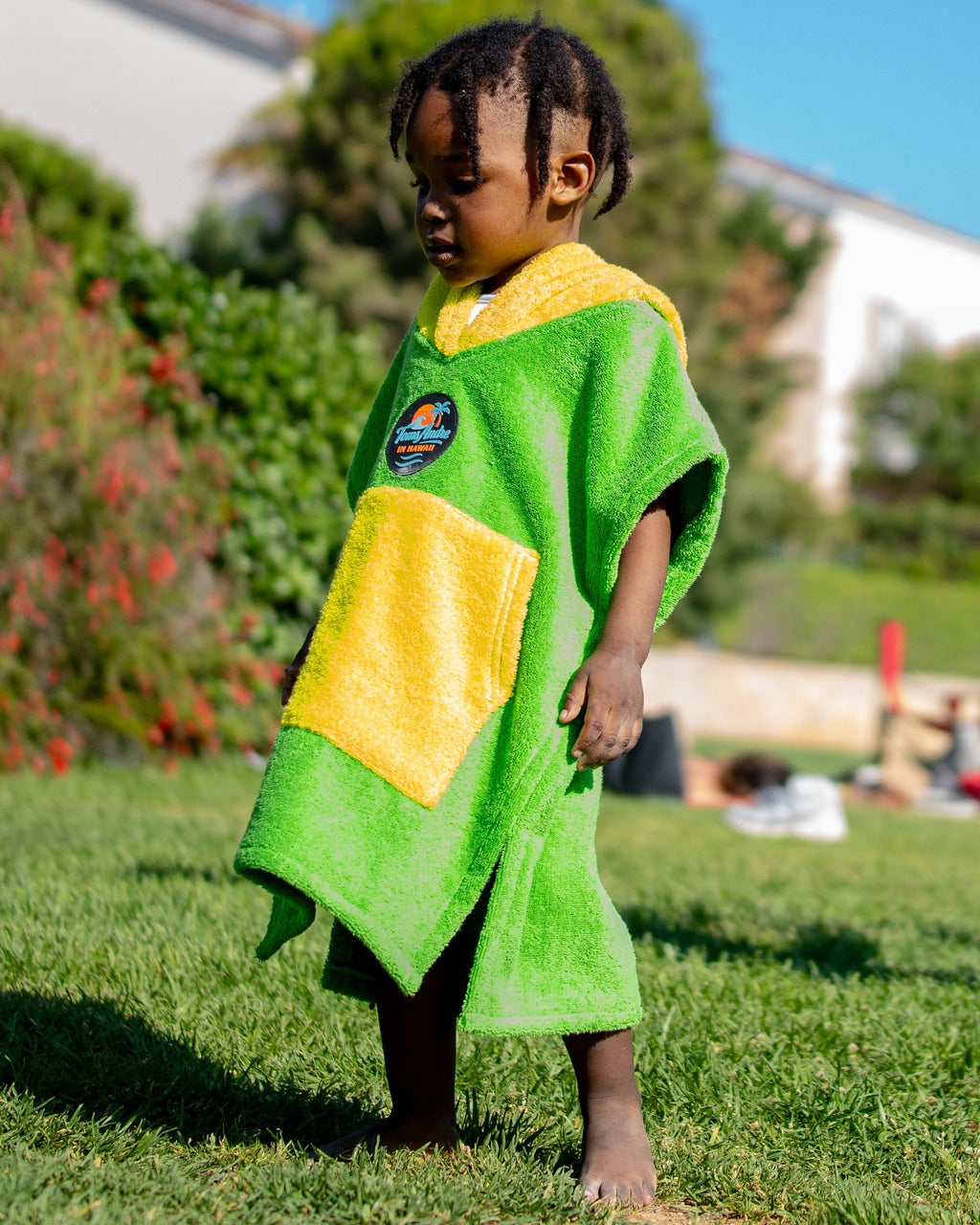 Toms Andre Poncho-Towel — Kids — Green/Yellow