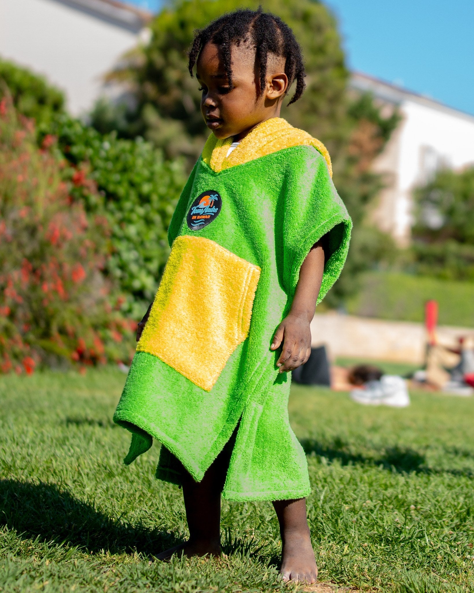 Toms Andre Poncho-Towel — Kids — Green/Yellow