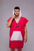 Toms Andre poncho-towel for men in Fuchsia/White