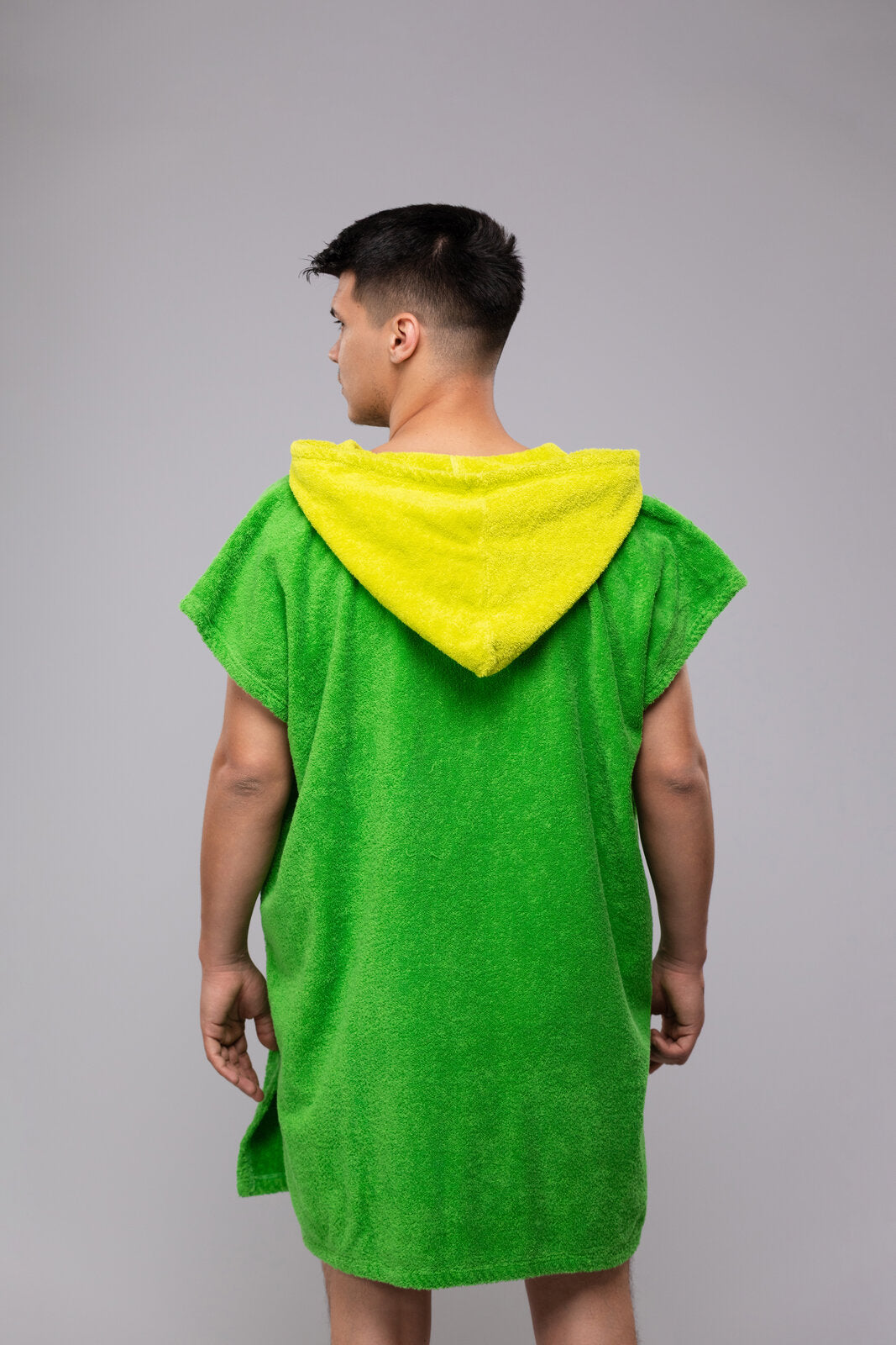 Toms Andre poncho-towel for men in Lime Green/Yellow