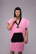 Toms Andre poncho-towel for men in Pink/Black