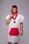 Toms Andre poncho-towel for men in White/Fuchsia