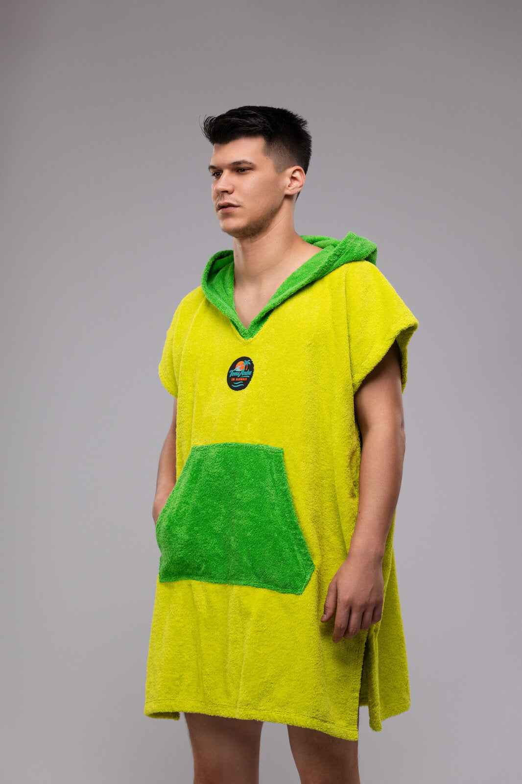 Toms Andre poncho-towel for men in Yellow/Lime Green