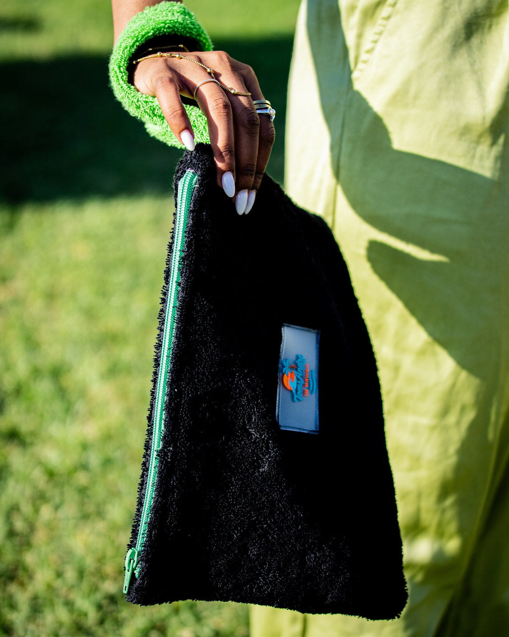 Toms Andre Terry Pouch Purse — Black/Green