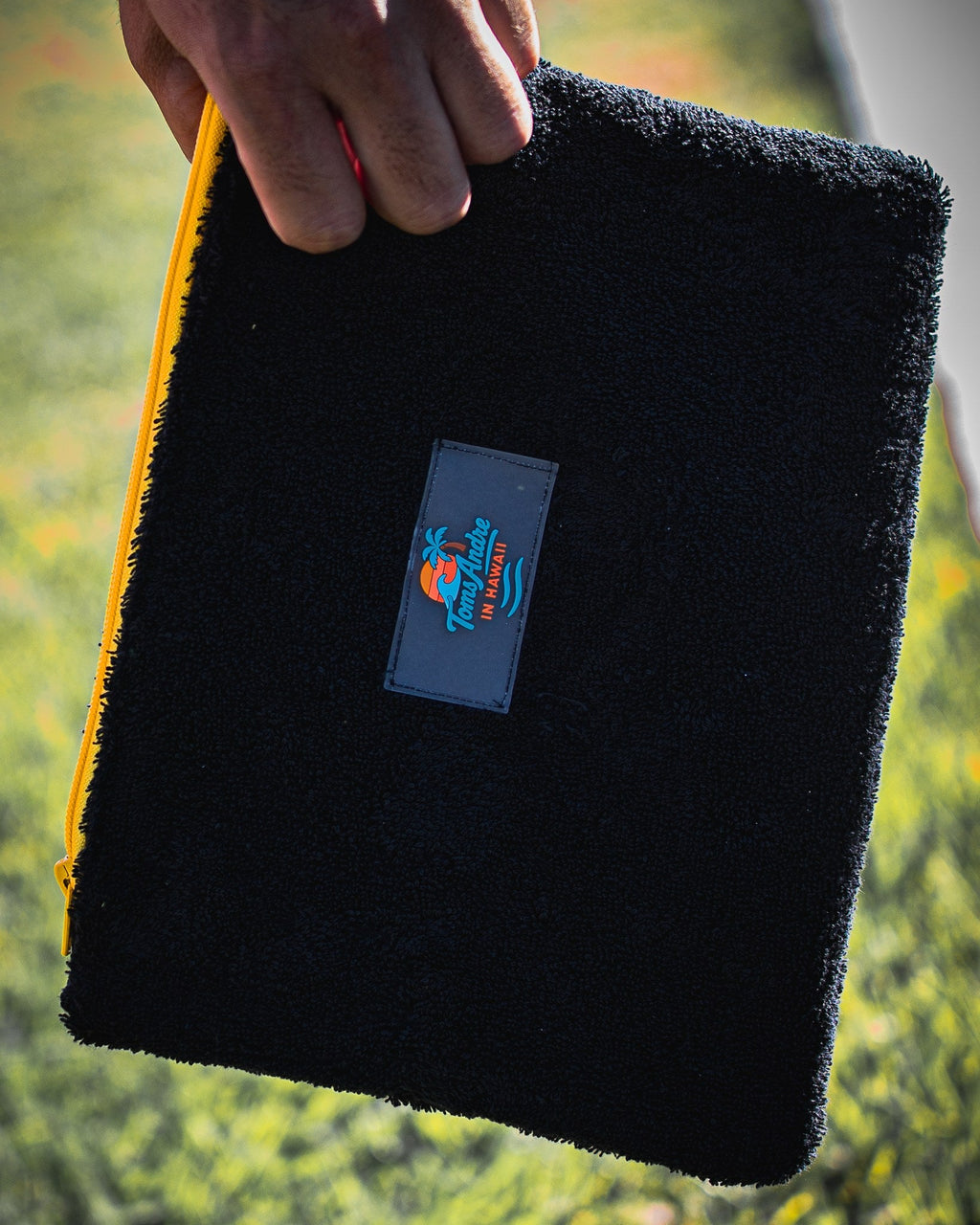 Toms Andre Terry Pouch Purse — Black/Yellow