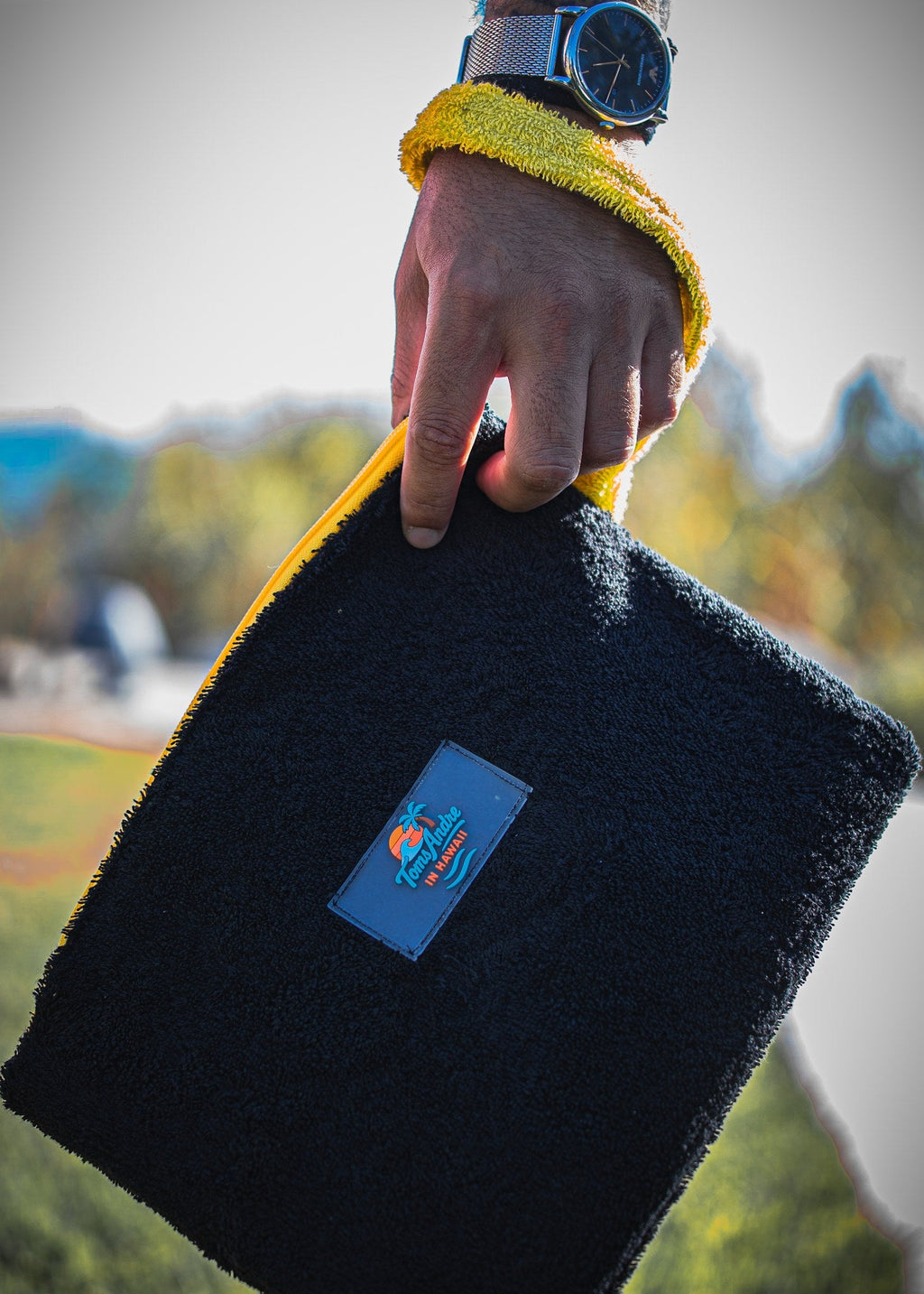 Toms Andre Terry Pouch Purse — Black/Yellow