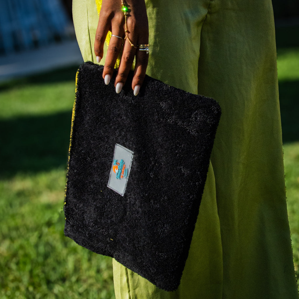 Toms Andre Terry Pouch Purse — Black/Yellow
