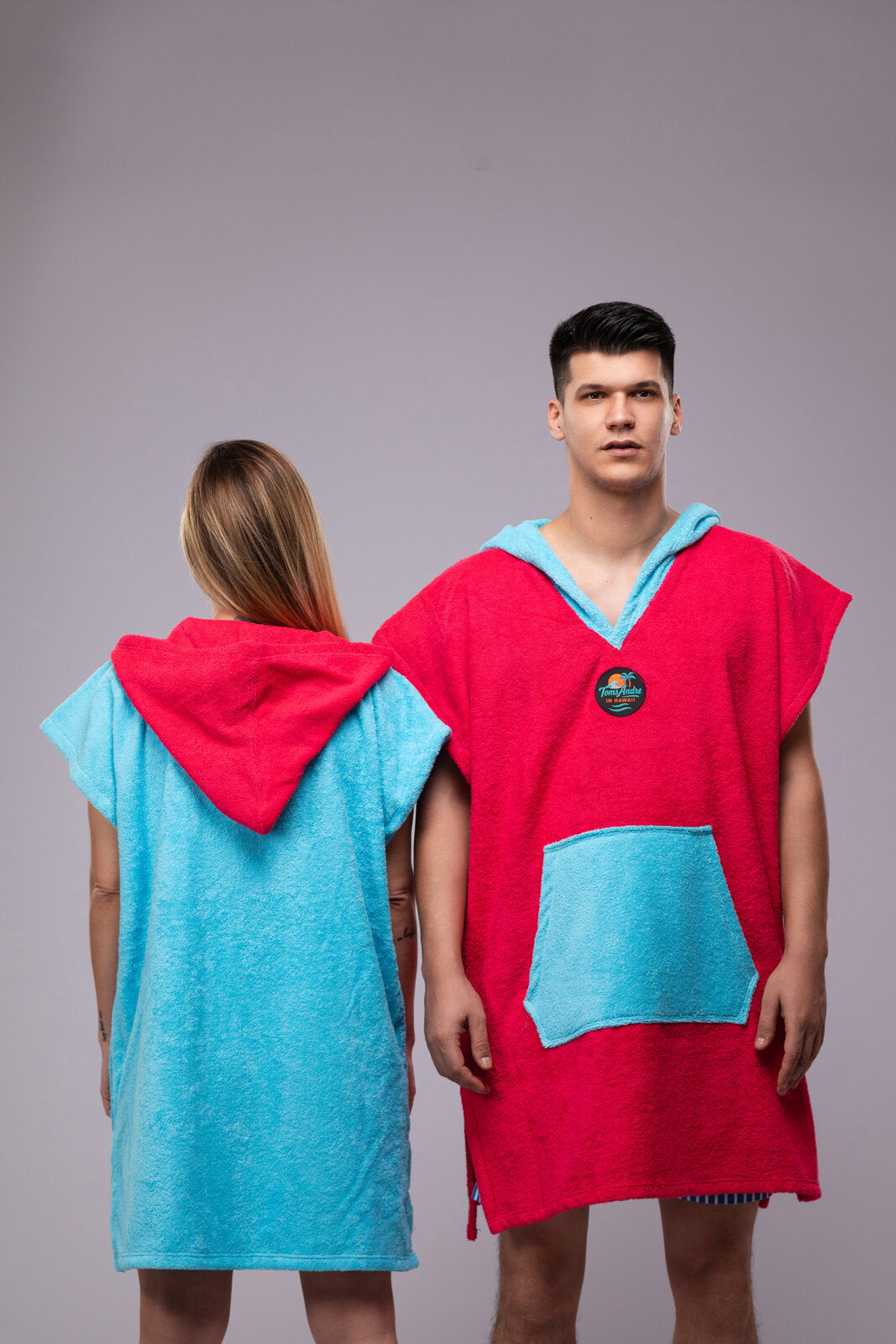 Toms Andre Matchy-Matchy poncho-towel set Fuchsia/Turquoise & Turquoise/Fuchsia