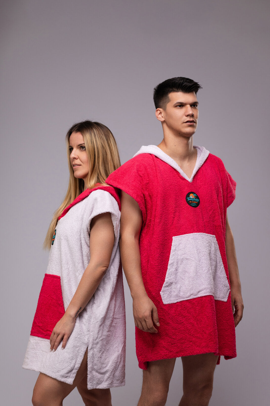Toms Andre Matchy-Matchy poncho-towel set Fuchsia/White & White/Fuchsia