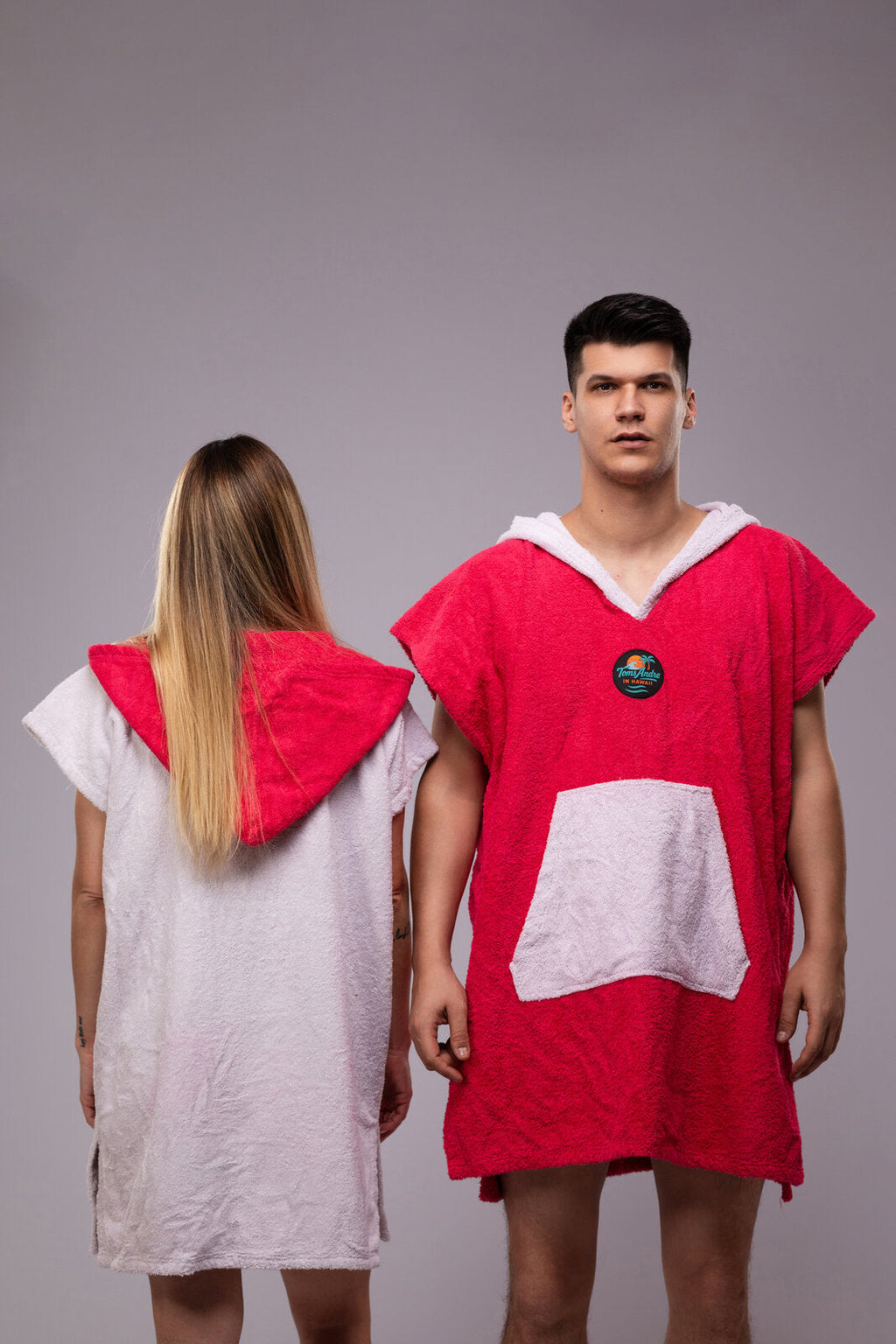 Toms Andre Matchy-Matchy poncho-towel set Fuchsia/White & White/Fuchsia