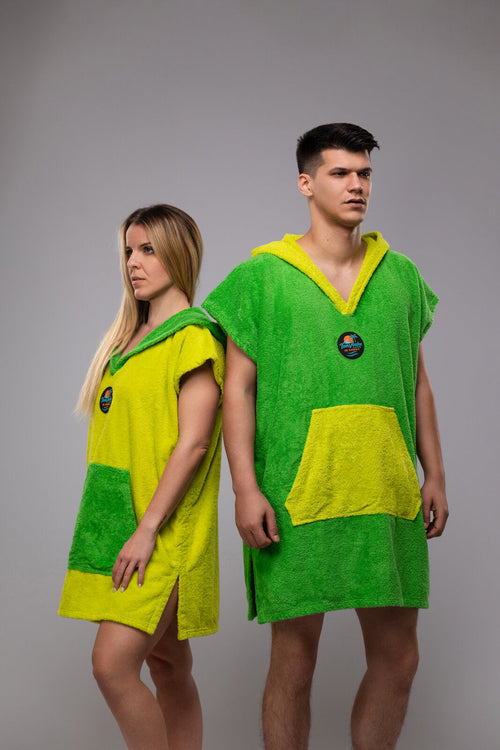 Toms Andre Matchy-Matchy poncho-towel set Lime Green/Yellow & Yellow/Lime Green