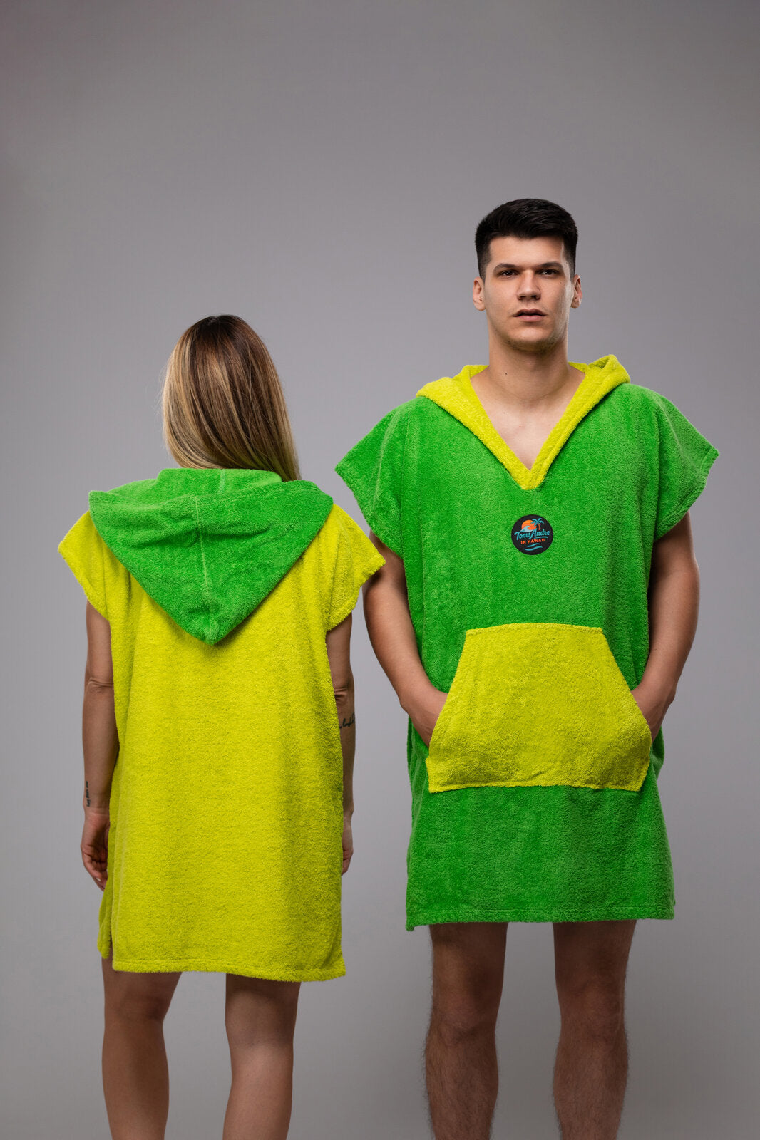 Toms Andre Matchy-Matchy poncho-towel set Lime Green/Yellow & Yellow/Lime Green
