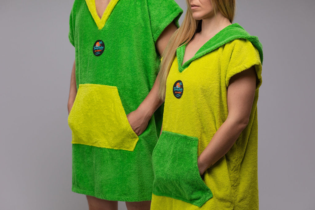 Toms Andre Matchy-Matchy poncho-towel set Lime Green/Yellow & Yellow/Lime Green