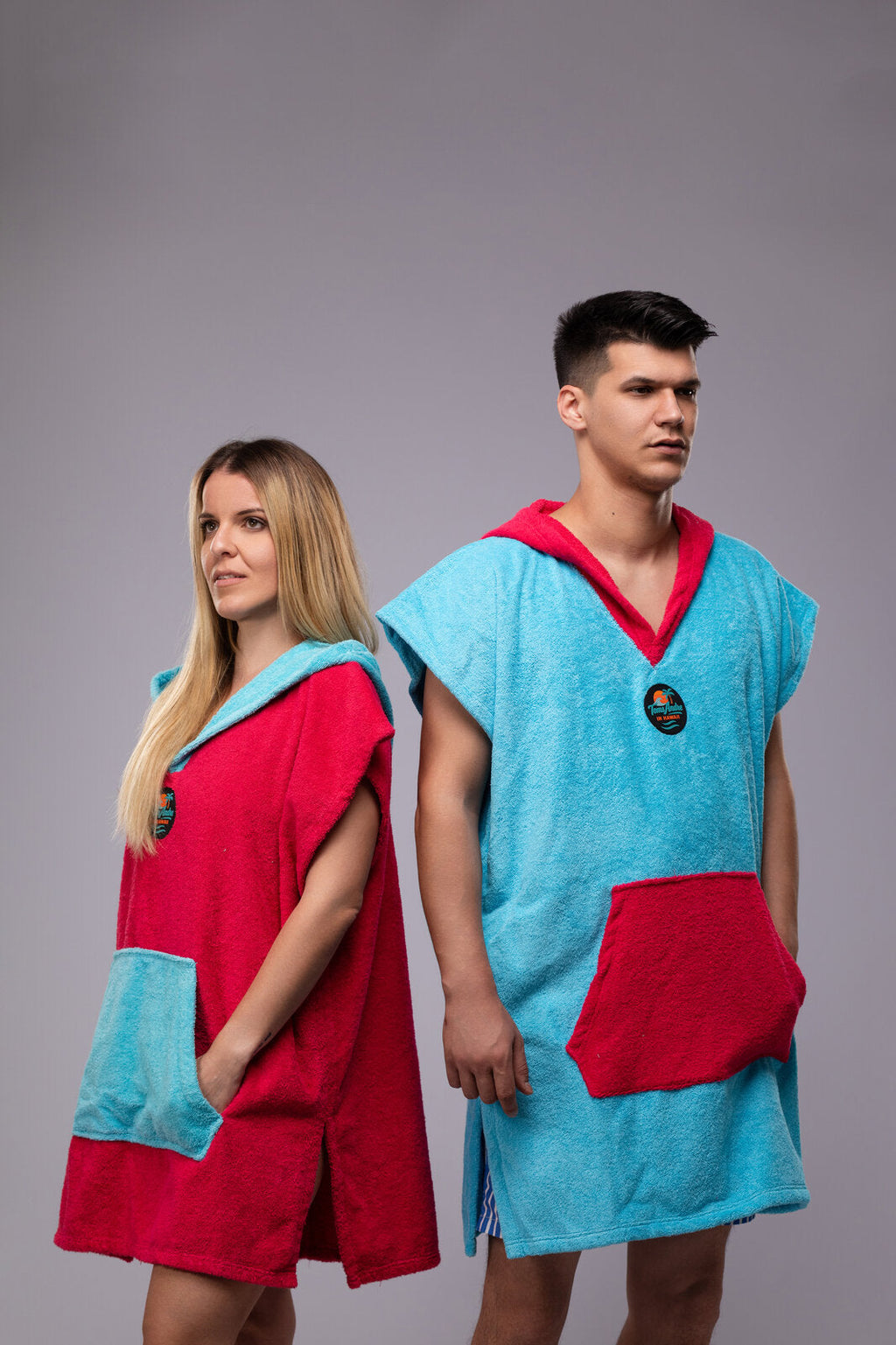 Toms Andre Matchy-Matchy poncho-towel set Turquoise/Fuchsia & Fuchsia/Turquoise