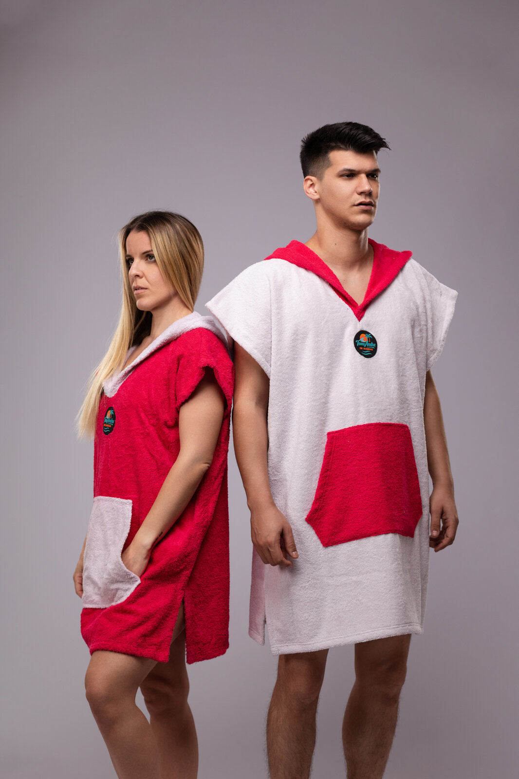 Toms Andre Matchy-Matchy poncho-towel set White/Fuchsia & Fuchsia/White
