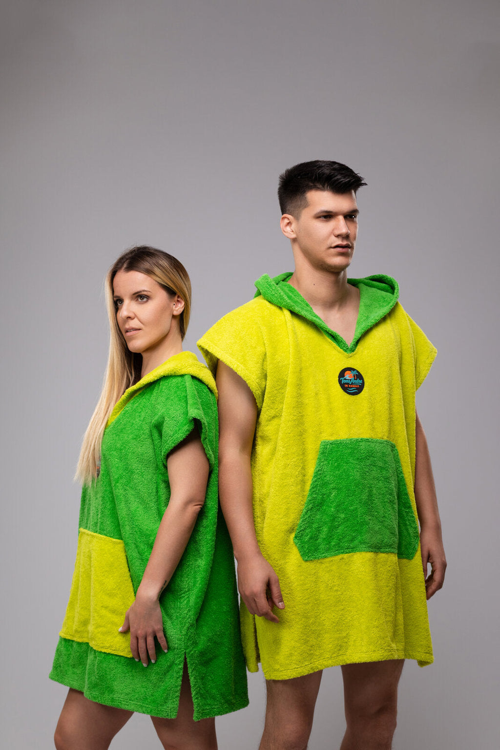 Toms Andre Matchy-Matchy poncho-towel set Yellow/Lime Green & Lime Green/Yellow
