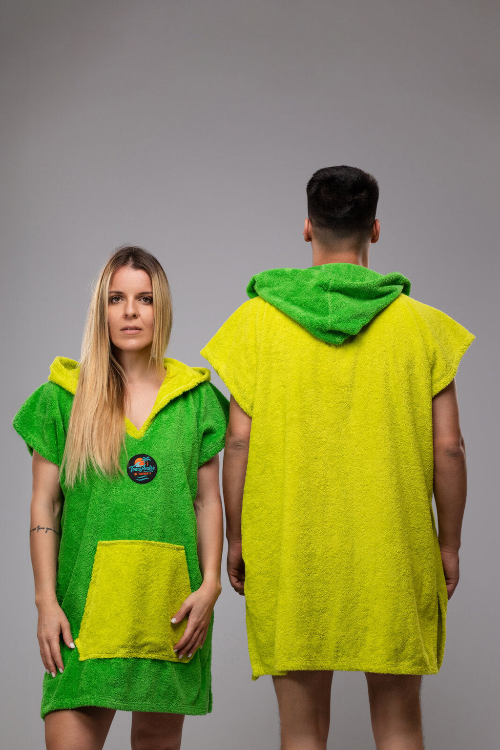 Toms Andre Matchy-Matchy poncho-towel set Yellow/Lime Green & Lime Green/Yellow