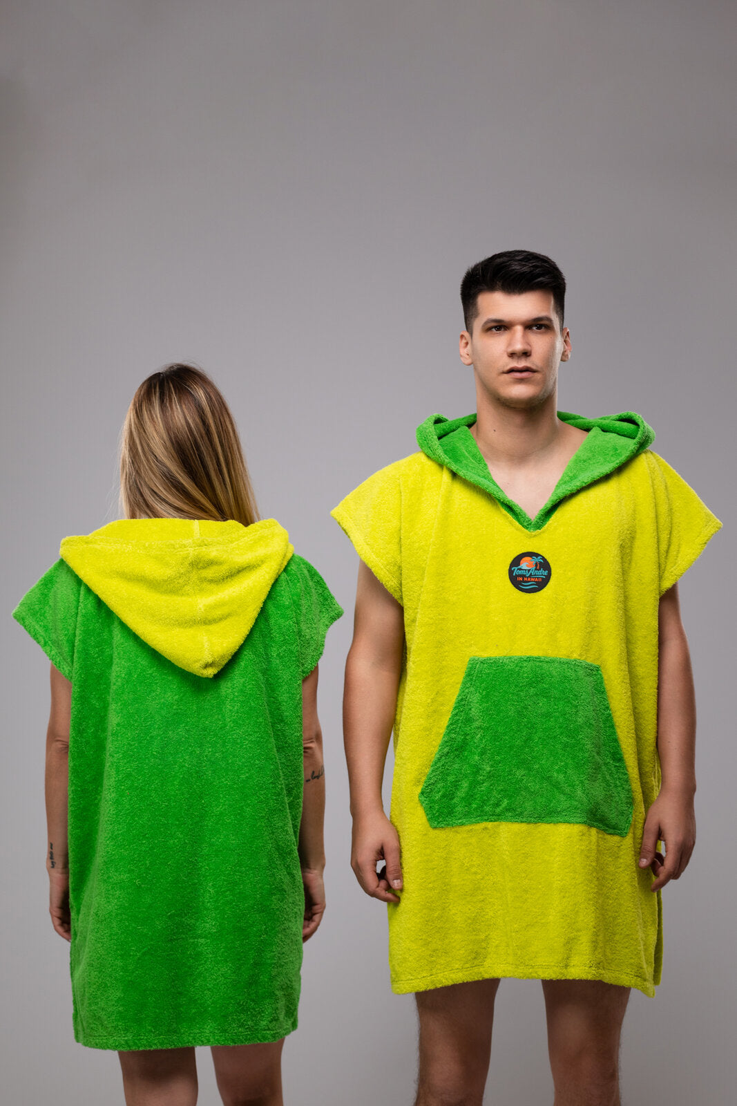 Toms Andre Matchy-Matchy poncho-towel set Yellow/Lime Green & Lime Green/Yellow