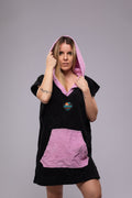 Toms Andre poncho-towel for women in Black/Pink