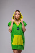 Toms Andre poncho-towel for women in Lime Green/Yellow