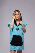 Toms Andre poncho-towel for women in Turquoise/Black