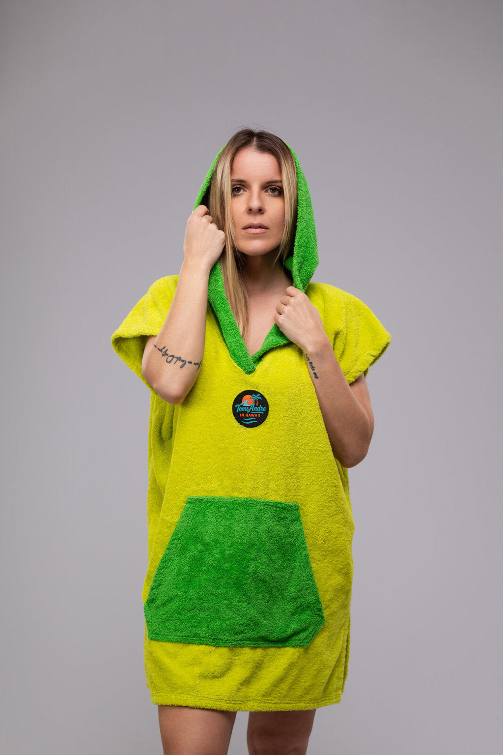 Toms Andre poncho-towel for women in Yellow/Lime Green