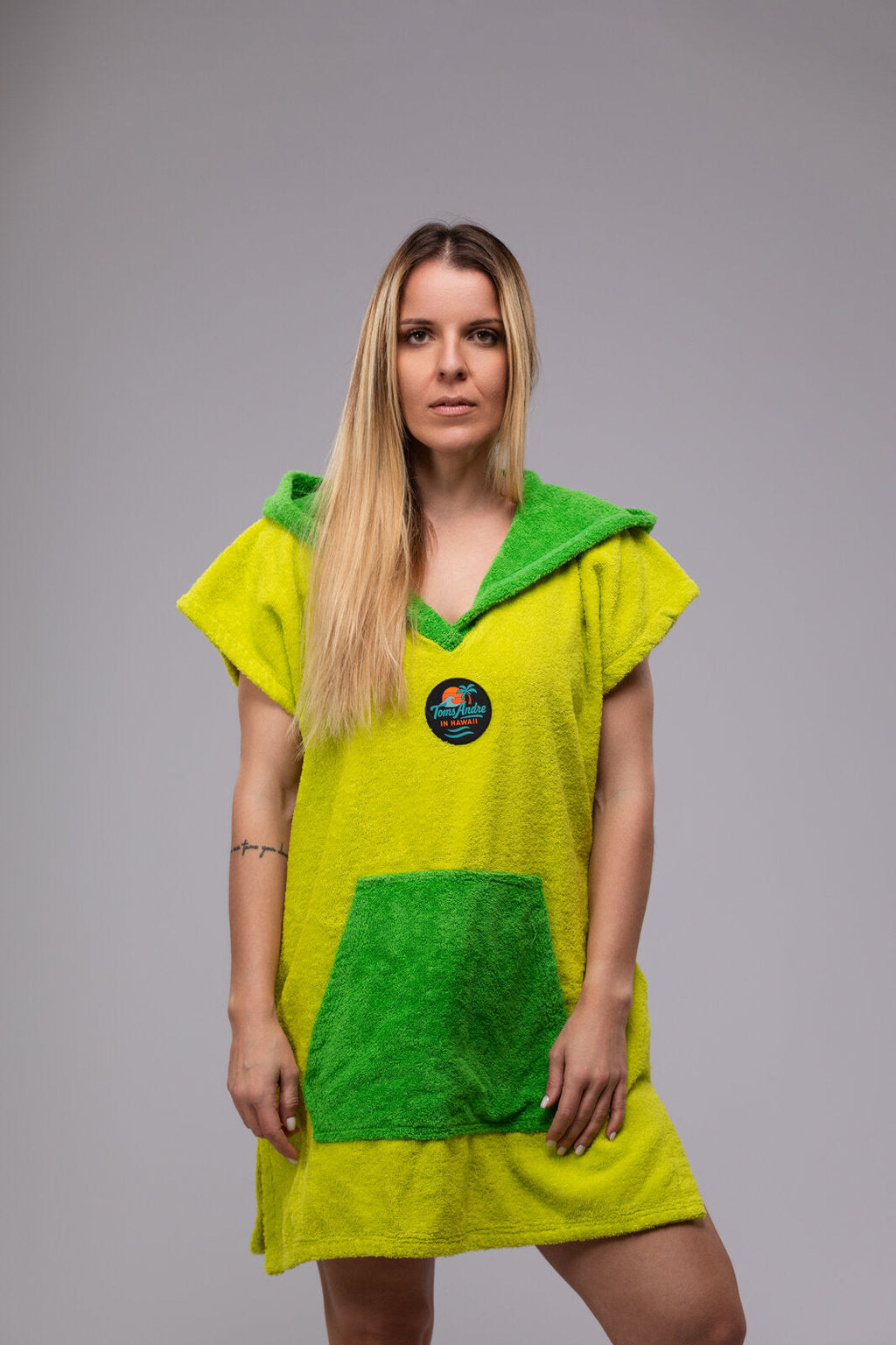 Toms Andre poncho-towel for women in Yellow/Lime Green